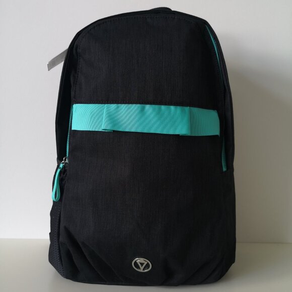 NWT IVIVVA by LULULEMON Black Teal Back At It Backpack One Size OS - Picture 1 of 9